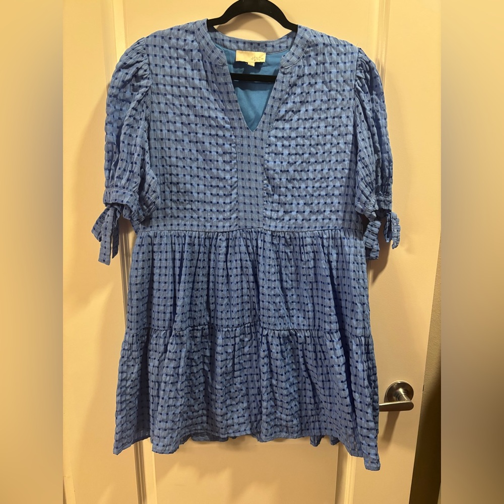 Pinch Blue Checkered Mini Dress